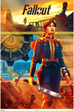 Best IGN Store/One Touch Point Fallout - Lucy MacLean, The Ghoul, and Maximus 16 x 24 Lithograph Poster by Kevin Tong - Triptych