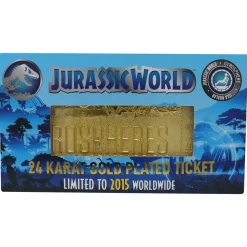 Sale Fanattik Jurassic World - Limited Edition 24k Gold Plated Gyrosphere Attraction Ticket - Replica