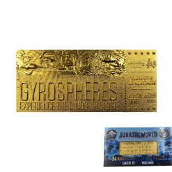 Sale Fanattik Jurassic World - Limited Edition 24k Gold Plated Gyrosphere Attraction Ticket - Replica