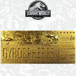 Sale Fanattik Jurassic World - Limited Edition 24k Gold Plated Gyrosphere Attraction Ticket - Replica