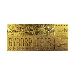 Sale Fanattik Jurassic World - Limited Edition 24k Gold Plated Gyrosphere Attraction Ticket - Replica