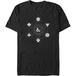 Clearance Fifth Sun Dungeons and Dragons - 6 Die with Metatron Geometry - T-Shirt