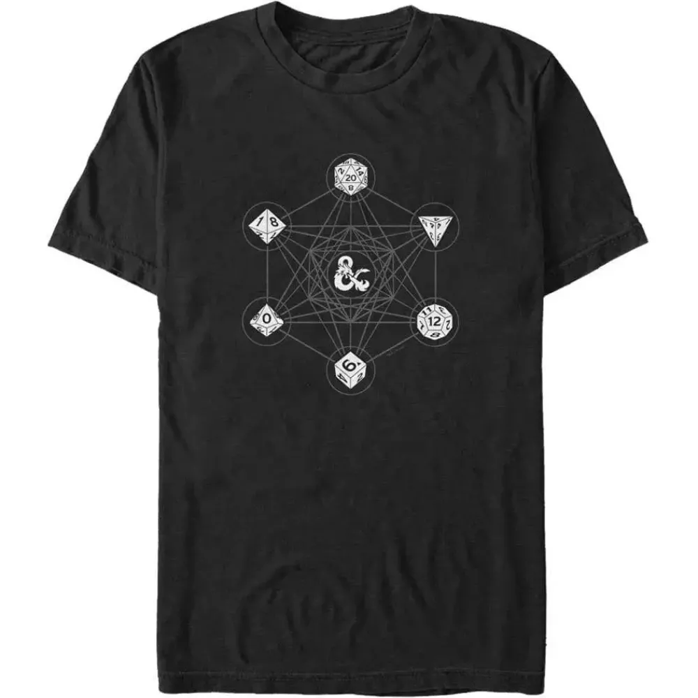 Clearance Fifth Sun Dungeons and Dragons - 6 Die with Metatron Geometry - T-Shirt