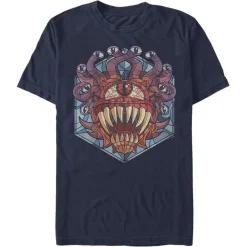 Discount Fifth Sun Dungeons and Dragons - Beholder Stained Glass Monster Icon - T-Shirt