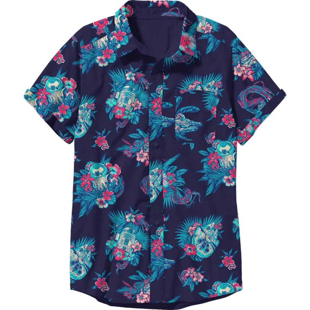 Fashion Fifth Sun Star Wars - R2D2 Pulled Cords - Button Down