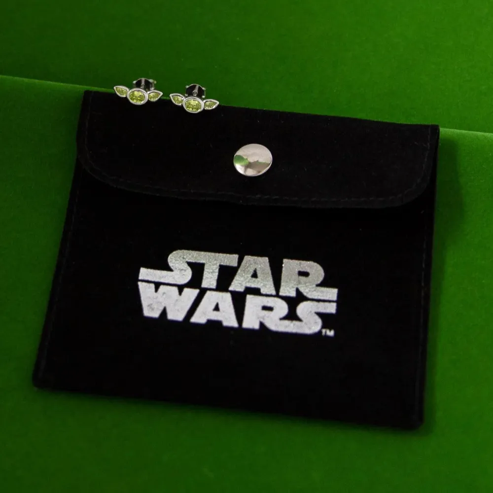 New RockLove Jewelry Star Wars X RockLove Grogu Crystal Stud Earrings
