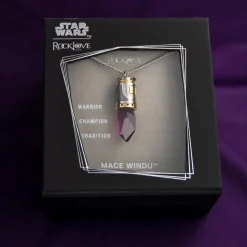 Clearance RockLove Jewelry Star Wars X RockLove Mace Windu Kyber Crystal Necklace