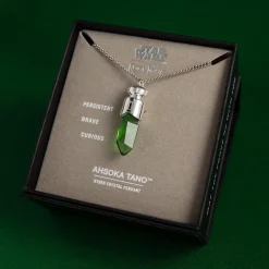 New RockLove Jewelry Star Wars X RockLove Padawan Ahsoka Tano Green Kyber Crystal Necklace
